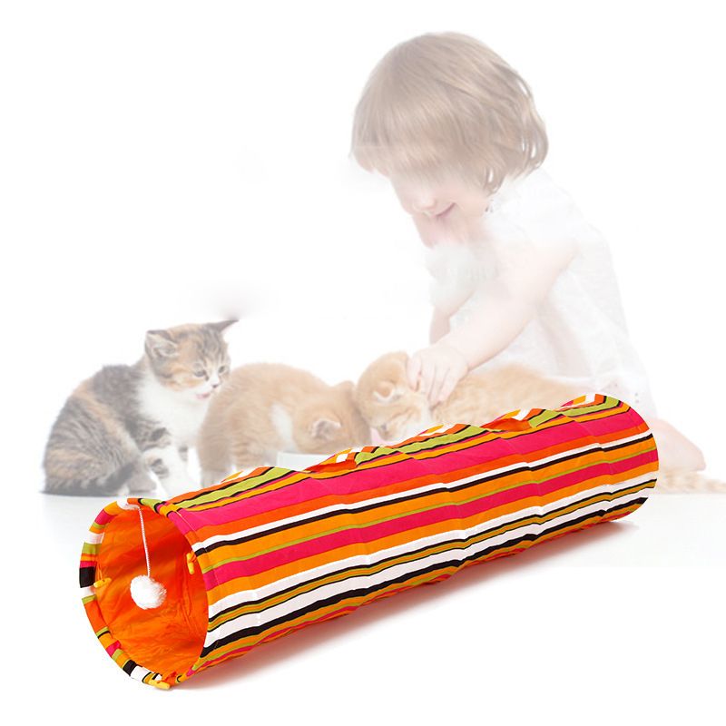 cat play tubes