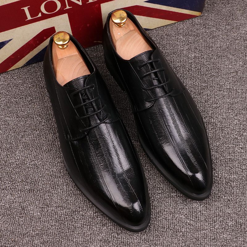 Men Formal Business Dress Oxfords Leather Shoes Pointed Toe Leisure Retro Casual