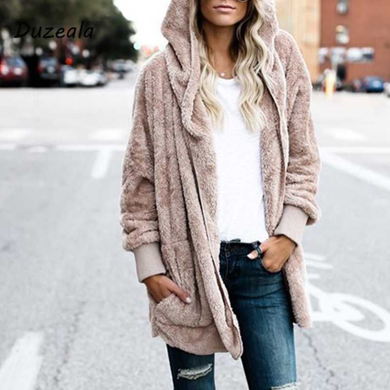 women's fuzzy jacket with hood