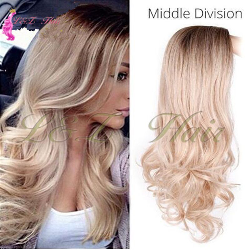 Ombre Blonde Wigs For Women Synthetic Hair Red Female Short Wig