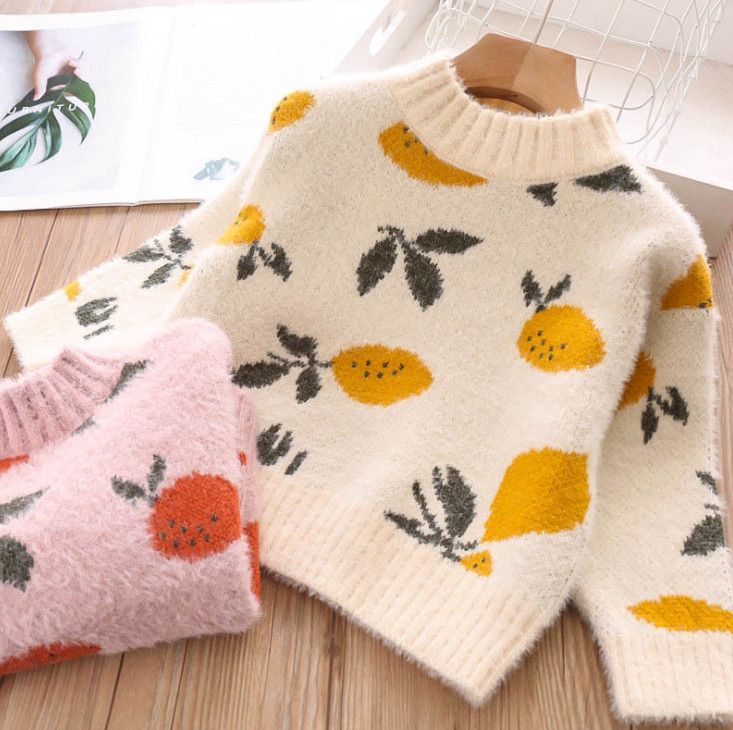 Lemonkid Trendy Unisex Kids Crew Neck 3D Fox Cotton Knitwear Tops Sweater 