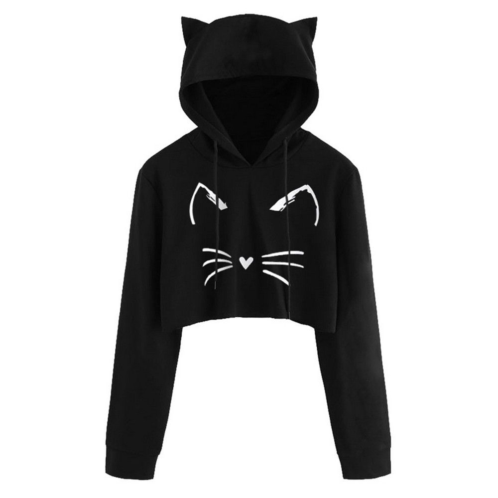 de las mujeres Manga larga Prendas con capucha sudadera tapas ocasionales flojos Capucha de las mujeres Manga larga Prendas con capucha sudadera tapas ocasionales flojos Capucha