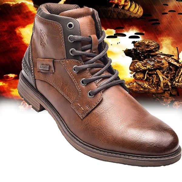 mens short leather boots