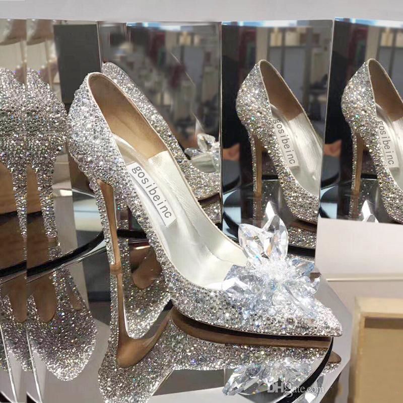 Womens Rhinestones Pearls Crystal Bridal Shoes High Heel Cocktail Stilettos F461 