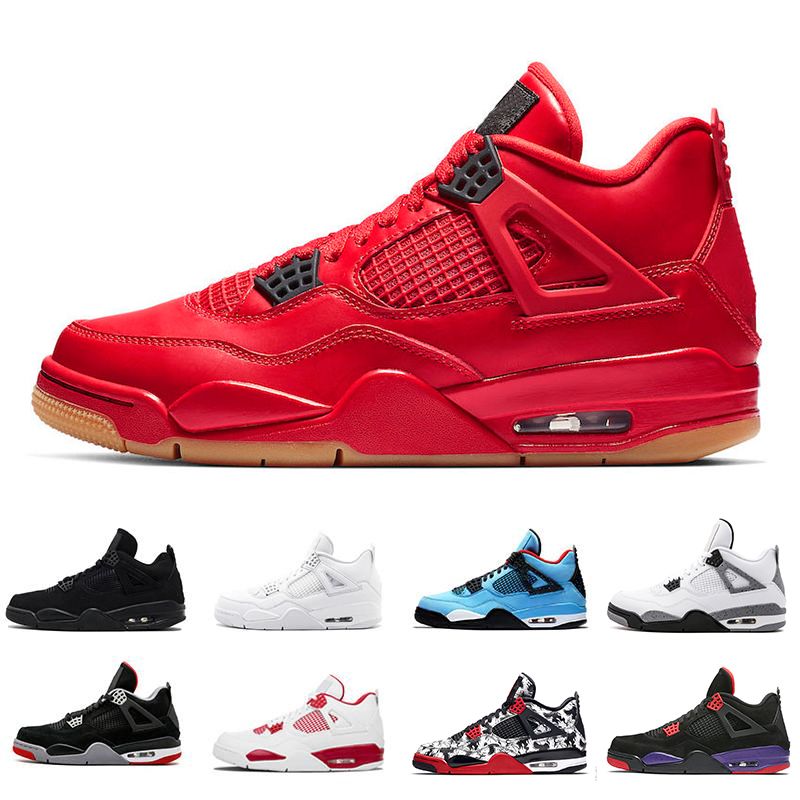 Nike Air Jordan Jordans Retro 4 Nuevos Solteros Día 4 IV 4s Tatuaje Hombres  Zapatos De Baloncesto Gato Negro Fuego Rojo Blanco Retro Cactus Jack  Raptors Para Hombre Zapatillas Deportivas Zapatillas Por