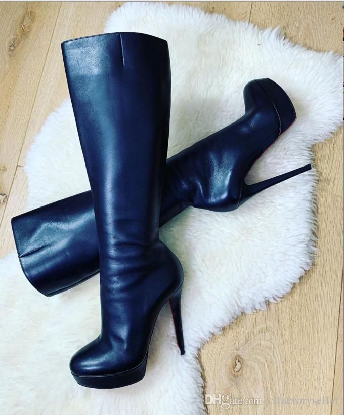 tall leather high heel boots