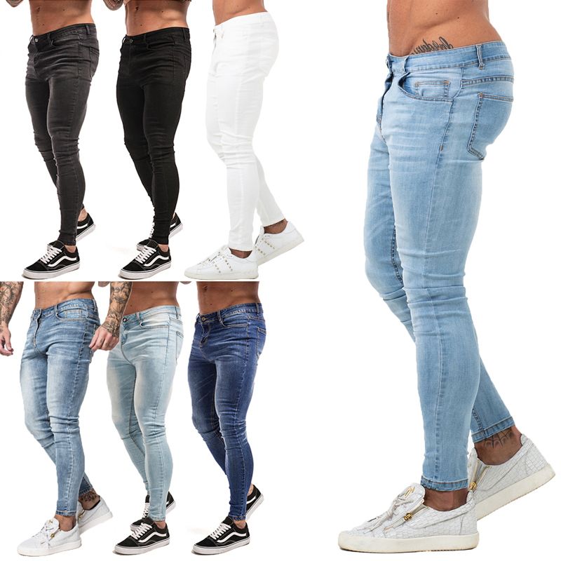 Hombre 2019 Super Jeans Hombres Pantalones Mezclilla No Rasgados De Mezclilla Elástica Cintura Grande TAMAÑO EUROPEO W36 ZM01 C19040401 De 43,72 € | DHgate
