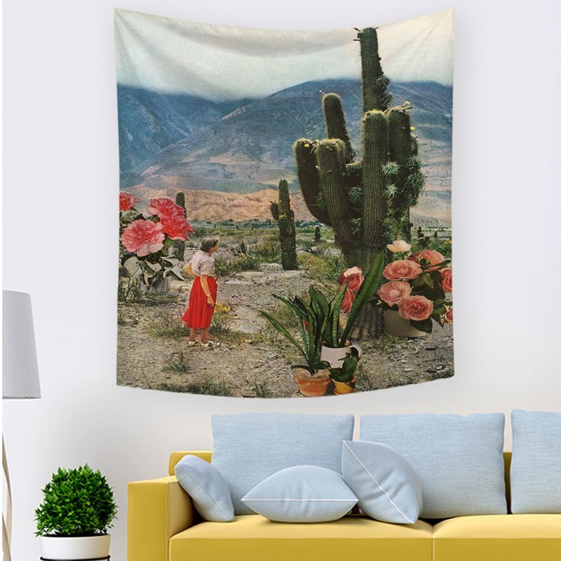 Decorative Wall Carpet Leaf Cactus Tapestry Ocean Whale Hanging