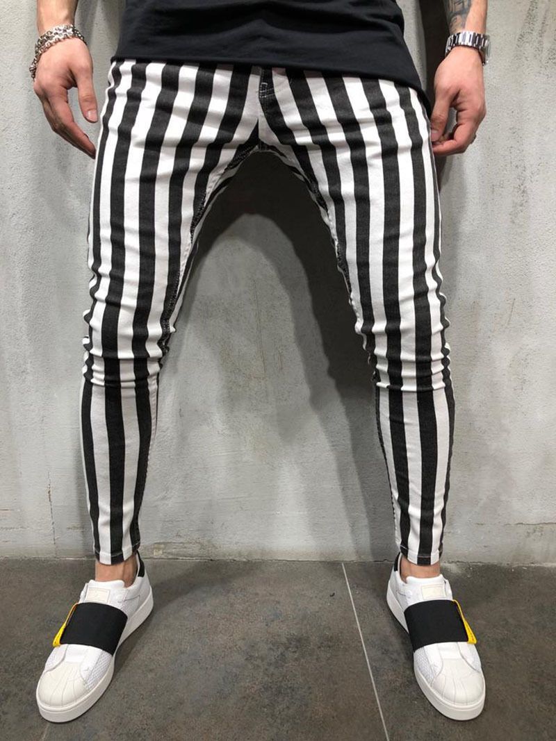 mens joggers with white stripe