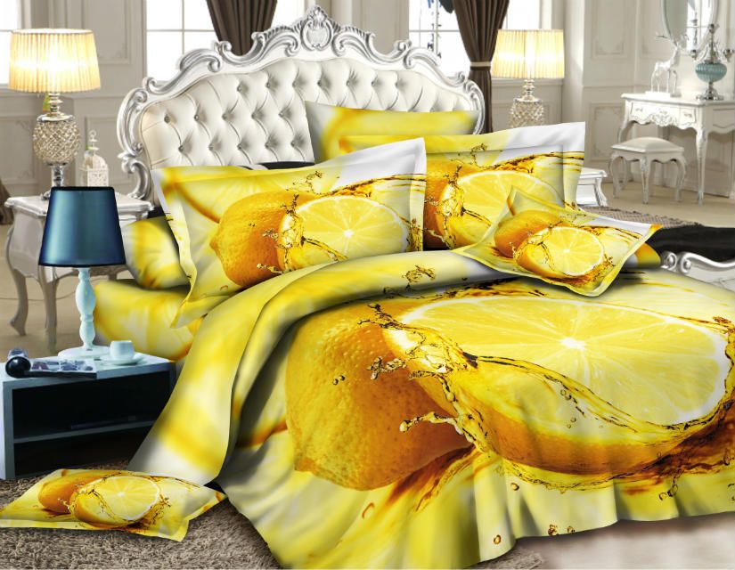 Lemon 3d Bed Linen Set Bedding Set Fruit 3d Duvet Cover Bed Sheet