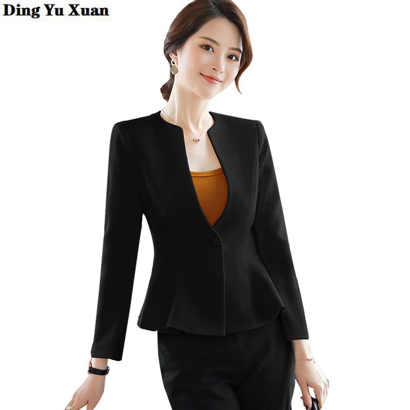 black and white trouser suit