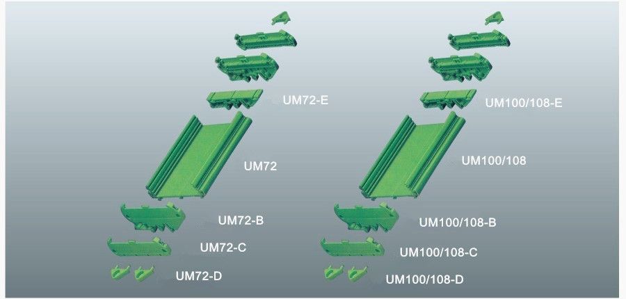 UM90 profile DIN Rail and panel mounting base PCB housing PCB PLC project cover 