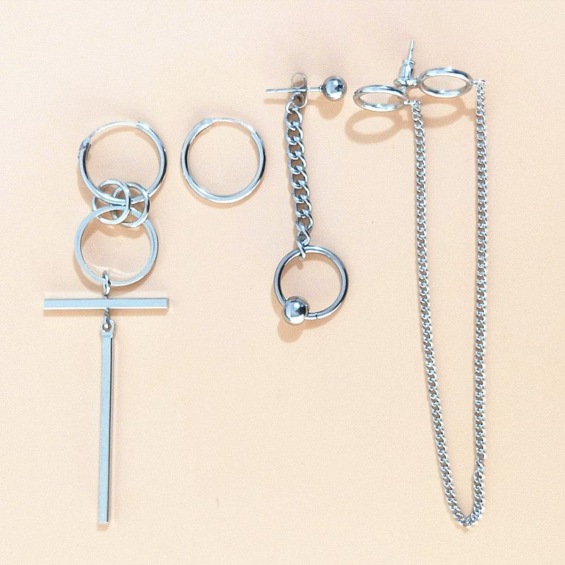 4 unids / V BTS Pendientes de ADN Pendientes Coreanos Hombres Largos Bangtan Boys V DNA