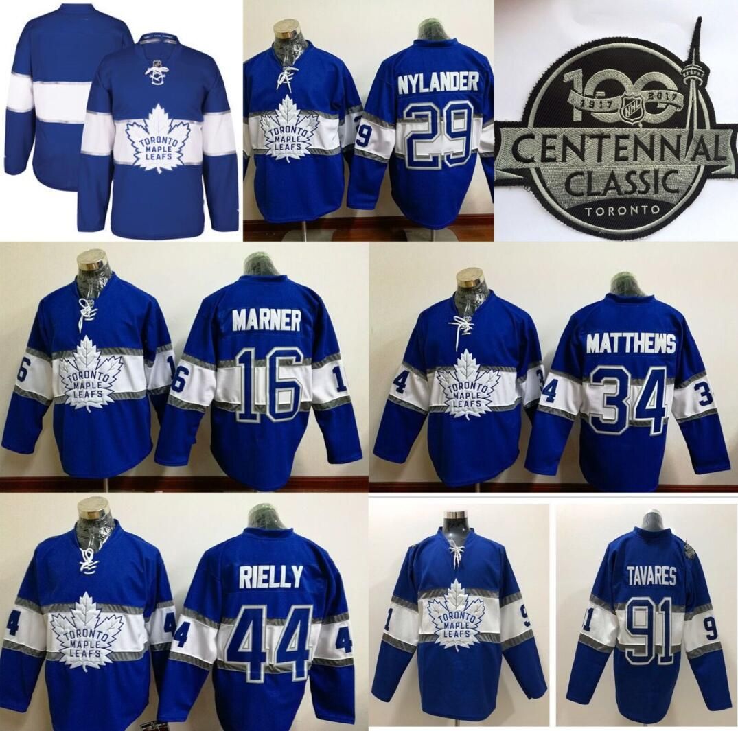 2019 Toronto Maple Leafs 100 Anniversary Patch Centennial Classic Hockey  Jersey 44 Rielly 16 Mitch Marner 31 Frederik Andersen Jerseys From Hdkoco,  $22.85