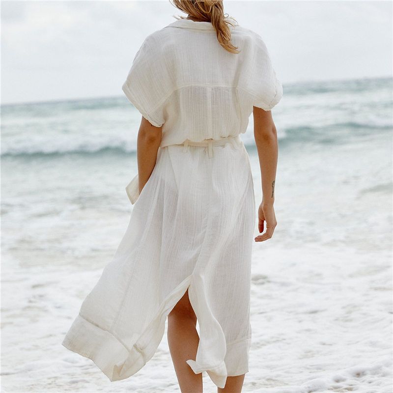 white cotton swimsuit cover up