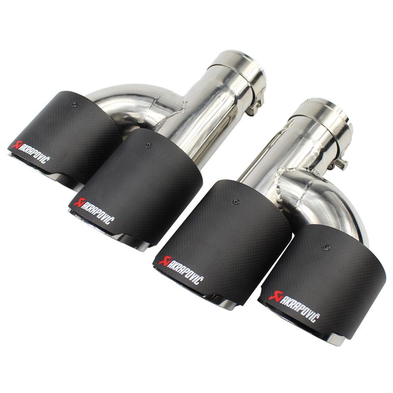 Akrapovic Style Carbon Fiber Exhaust Muffler Pipe Tip 60-76mm For Universal Car