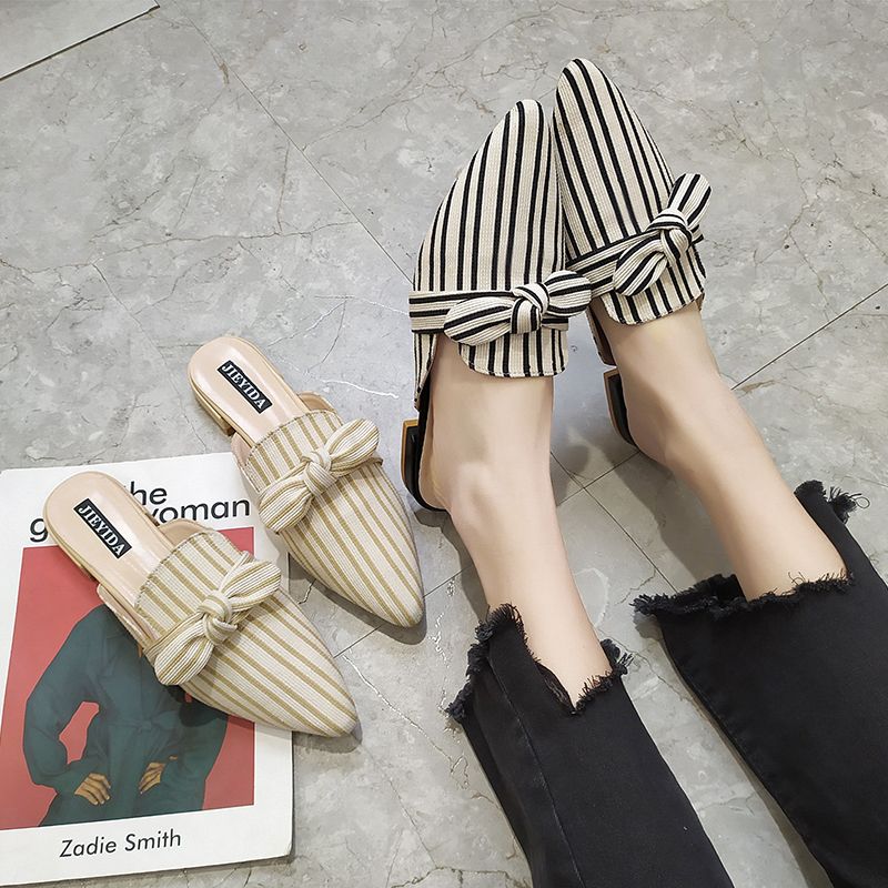 open heel flat shoes