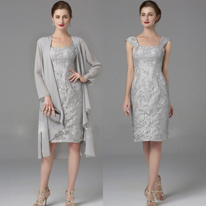 light gray sheath dress