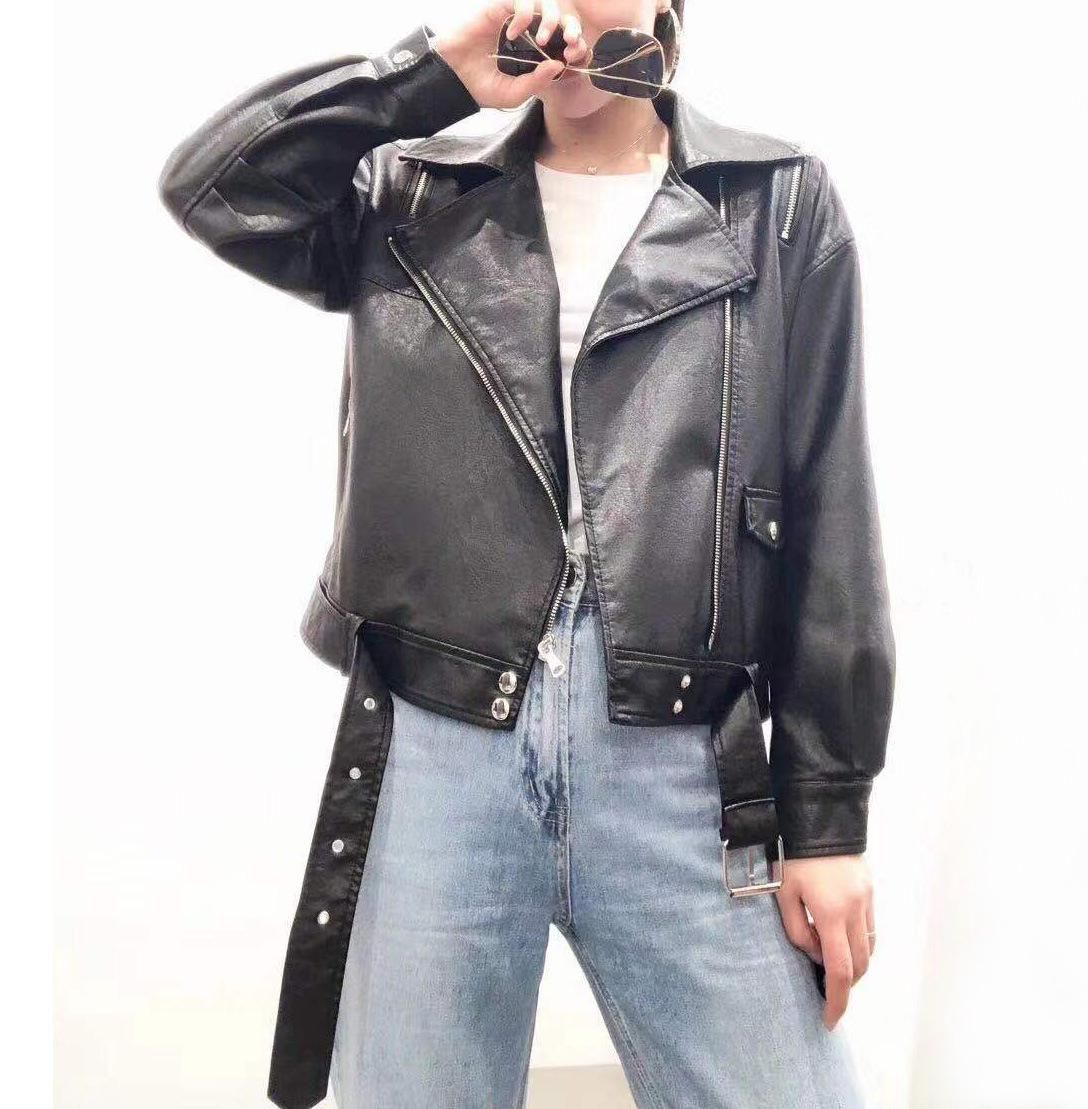 short black faux leather jacket