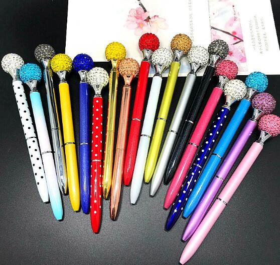 Diseño de moda Bolígrafos pequeños diamantes cristal Gema Bolígrafo de metal estudiantil Suministros