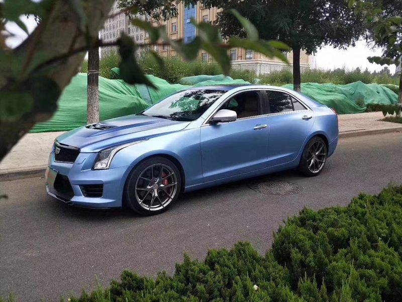 Premium Pearl Matte Mist Blue Metallic Car Vinyl Wrap Foil With Air Release Sticker Adhesive Car Wrapping Film Roll