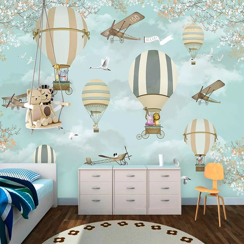 Dropship Custom 3D Photo Wallpaper For Kids Room Cartoon Hot Air Balloon Children Room Boy Girl Dropship Custom 3D Photo Wallpaper For Kids Room Cartoon Hot Air Balloon Children Room Boy Girl