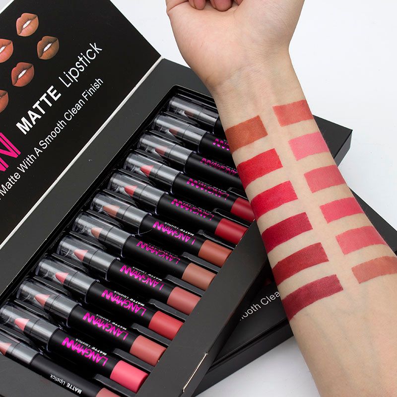 Langmanni Profession Lip Kit Matte Lipstick Makeup Lasting Waterproof Velvet Red Rouge A Levre Mat Tint Lipsticks Set The Best Makeup Diy Lip Gloss