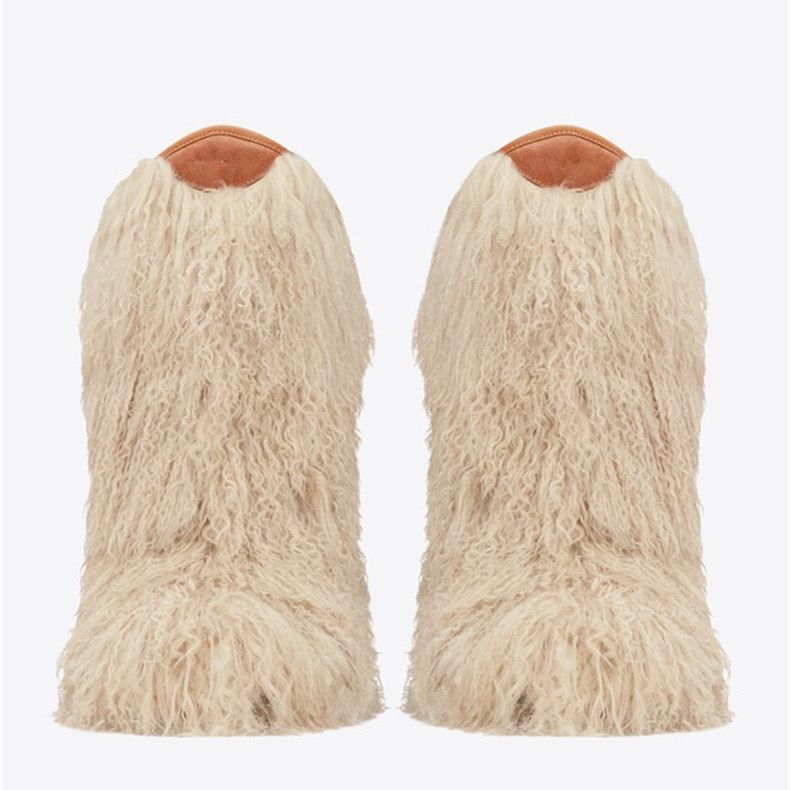 ostrich fur boots