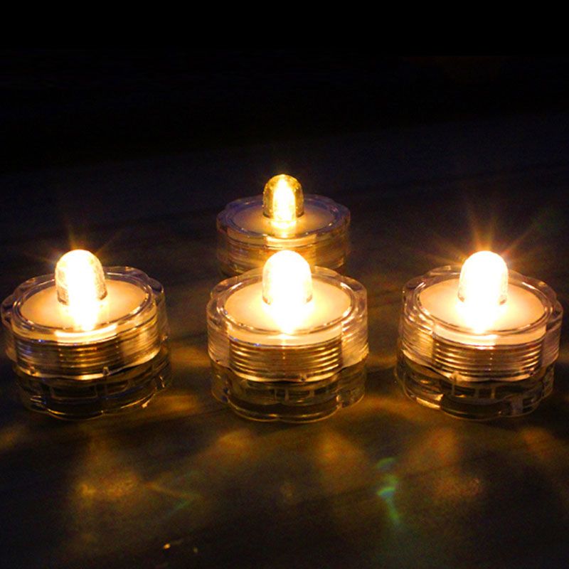 Kaarslicht Nachtlampen Led Dompelbare Waterdichte Theelichten Batterij Power Decoratie Kaarsen Bruiloft Kerst Hoge Kwaliteit Decoratie Lamp