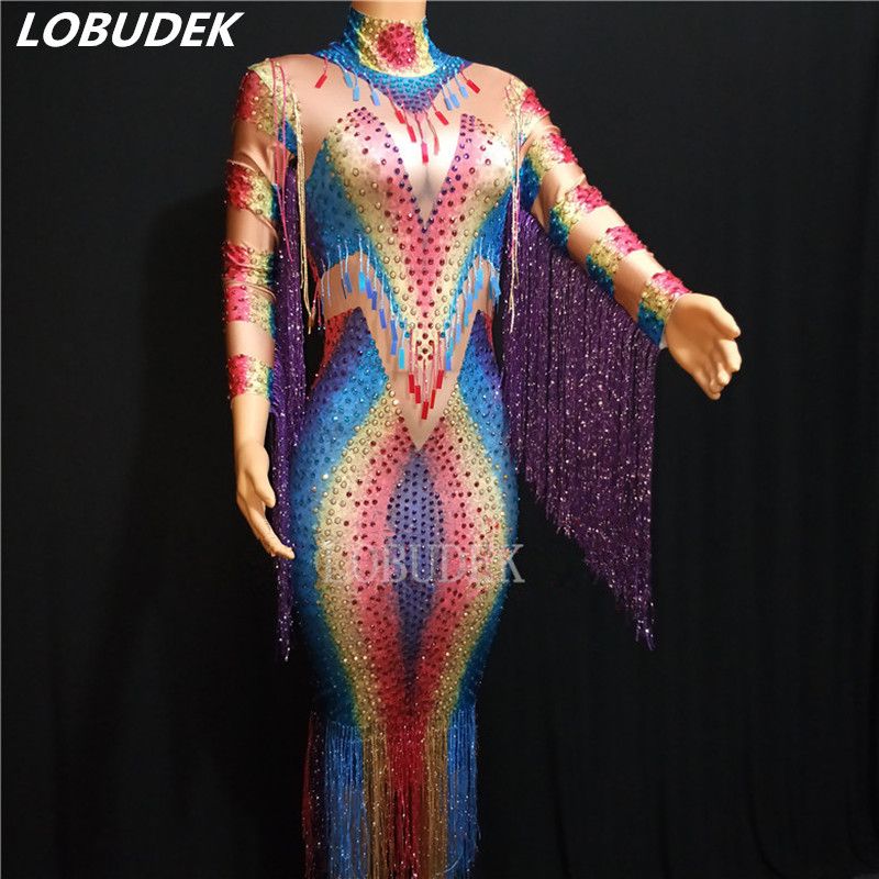 colorful fringe dress