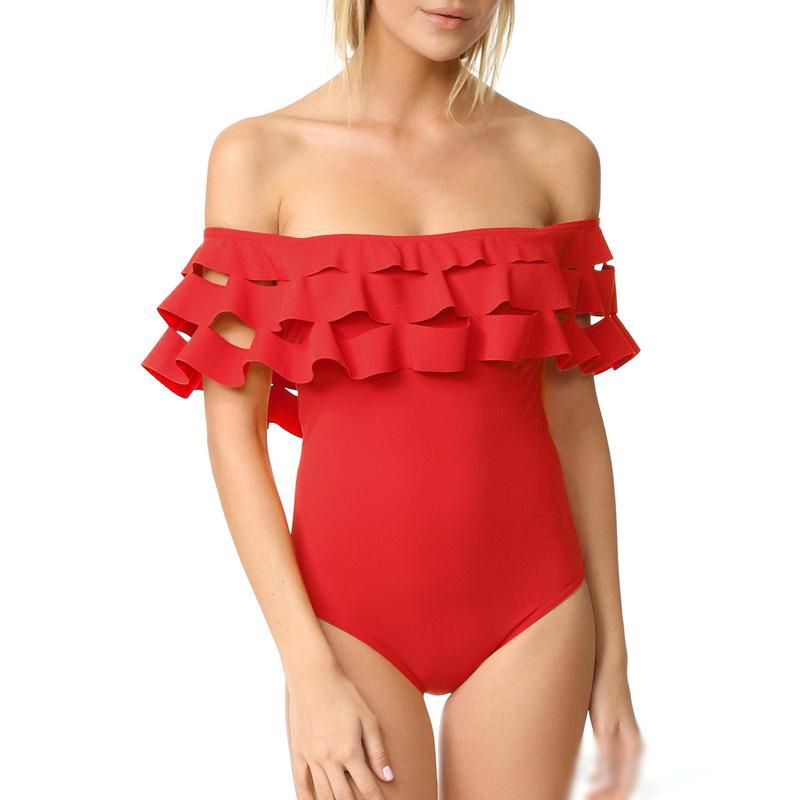 red bardot swimsuit