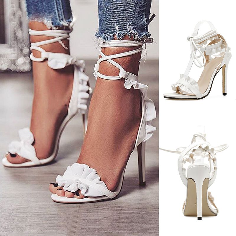 lotus white sandals