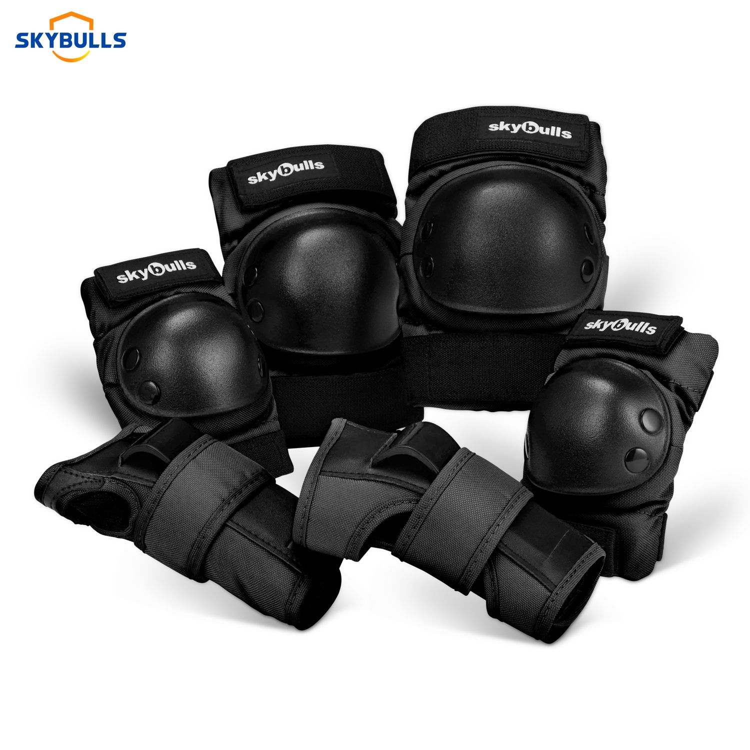 Child Knee Pads Elbow Pads with Wrist Guards 3 in 1 for Boys and Girls Cycling Inline Roller Skating Biking SKYBULLS Kids/Toddler Protective Gear Set 