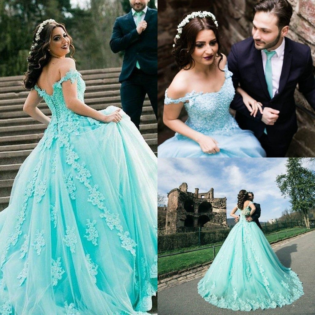 mint green gown for wedding