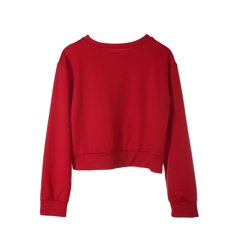 Mujeres Ropa Camiseta de manga larga suelta blusas de de serpiente Pullover camisas rojas ocasional