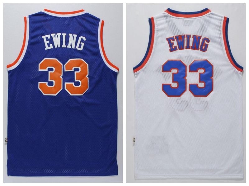 Cheap Mens #33 Patrick Ewing Jersey Best Quality Blue White ...