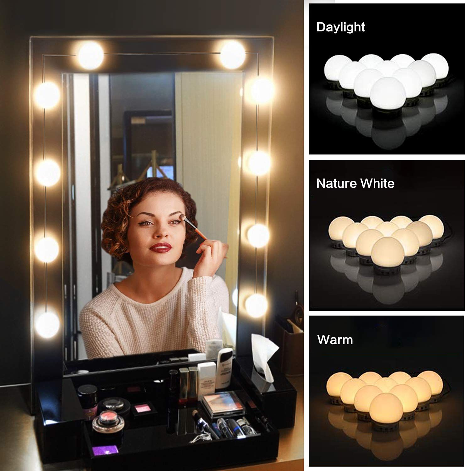 14pcs Led Mirror Light Bulb 12v Makeup Lamp Dressing Table Fill Beauty