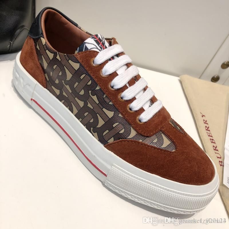 Burberry suede detail monogram stripe sneakers Clearance