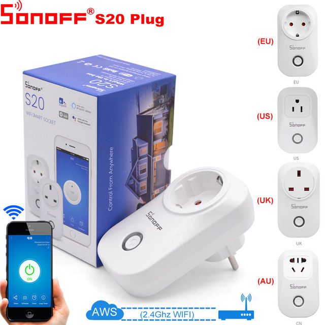2020 Sonoff S20 Smart Wifi Power Socket Eu Plug Outlet 110v 220v Timer Remote Control Wireless Light Switch For Alexa Google Home From Best2011 9 71