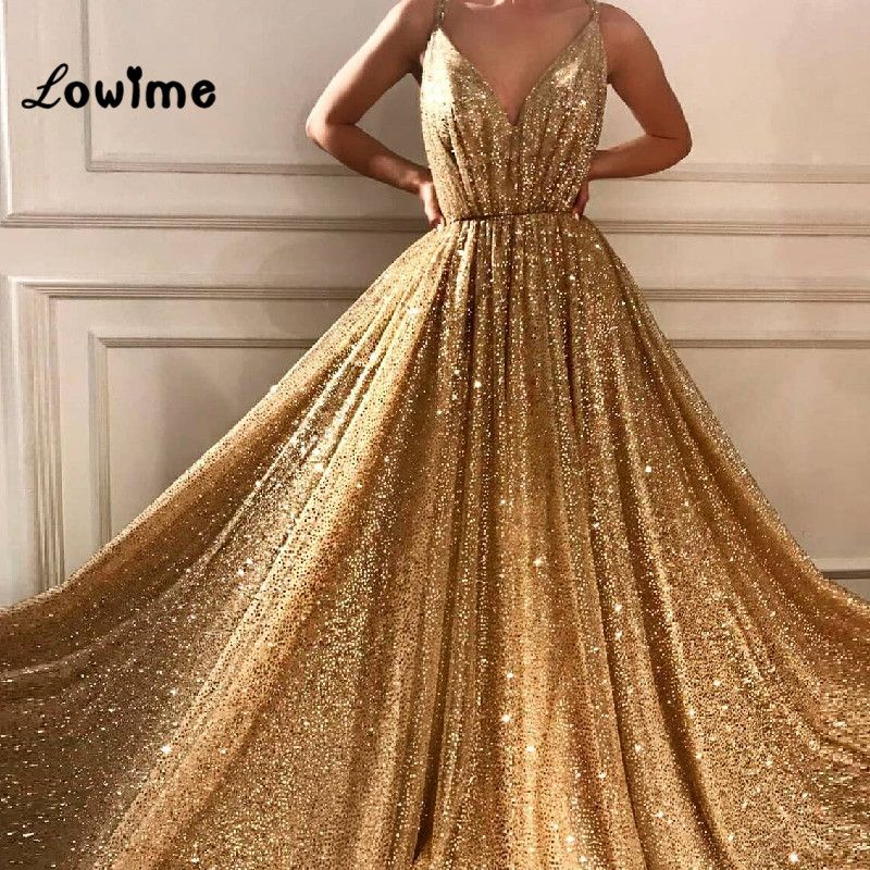 vestito elegante oro