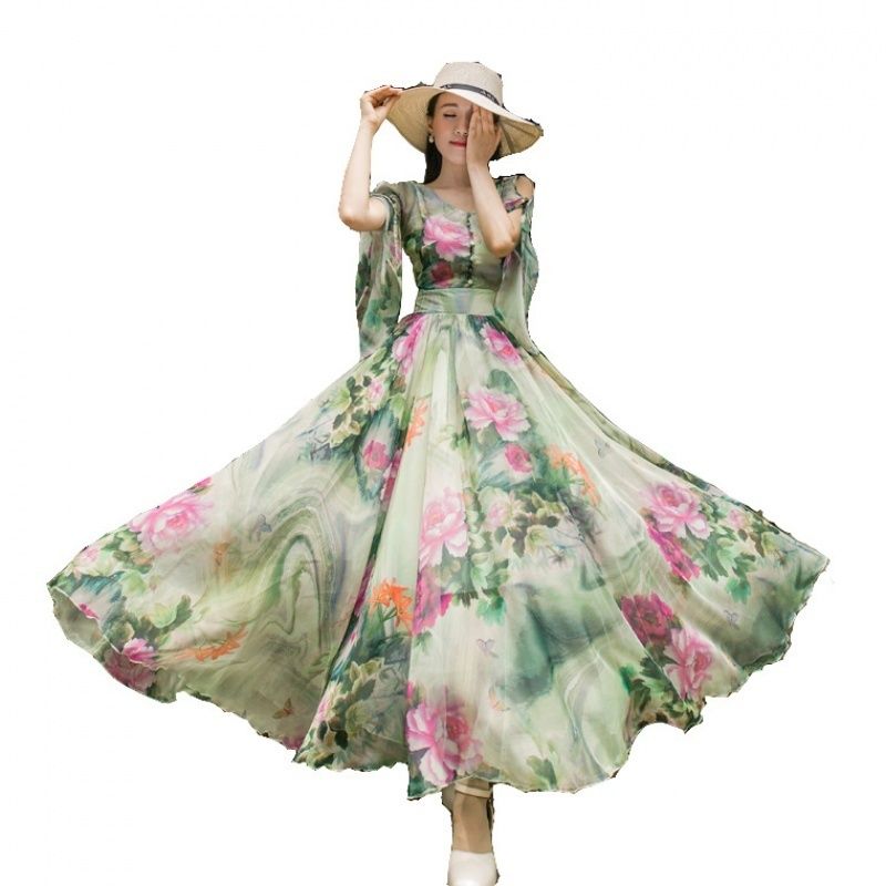 floral chiffon dress designs