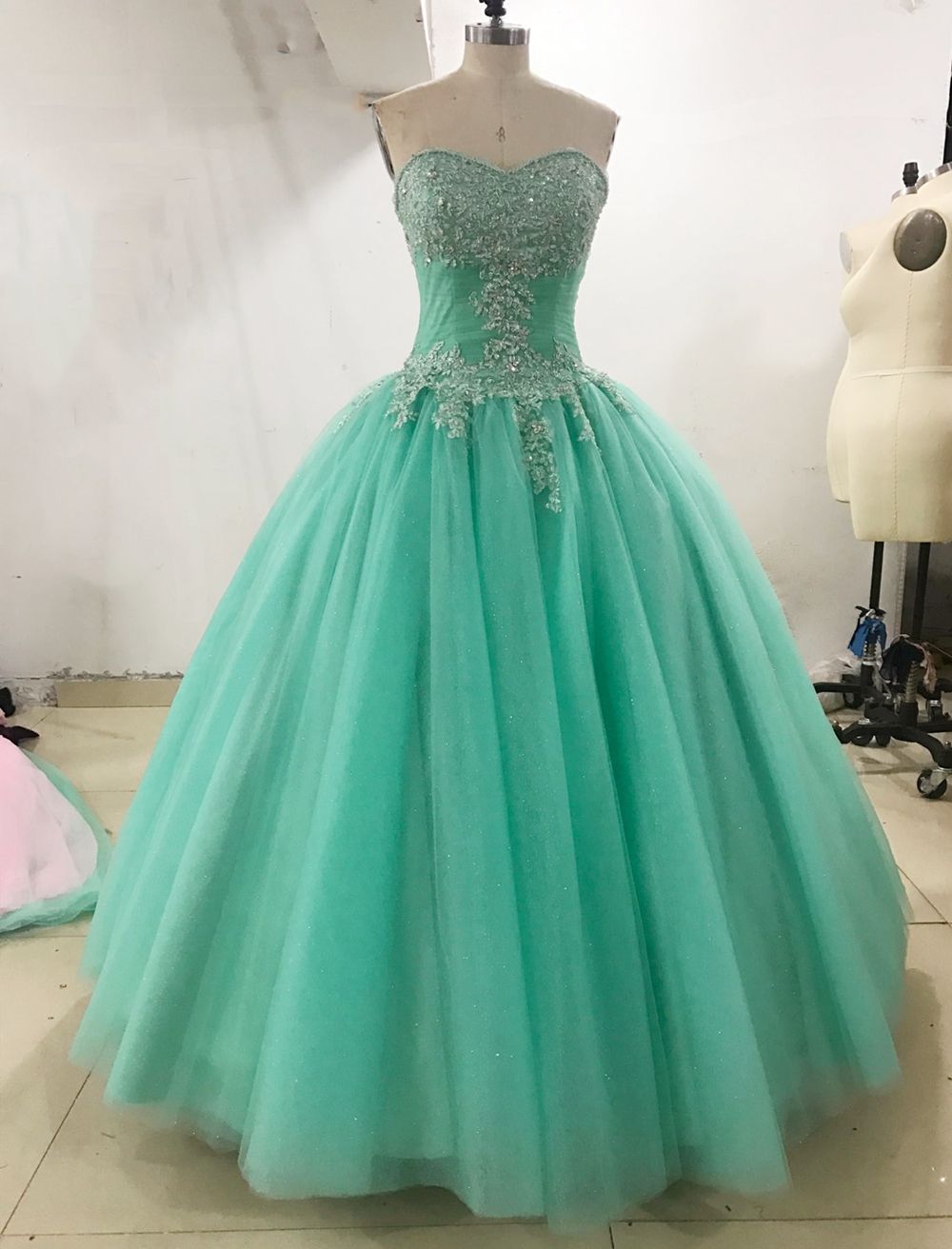 green quinceanera dresses