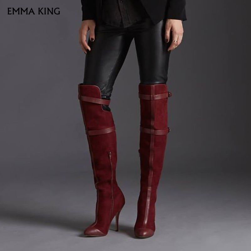 botas granates mujer