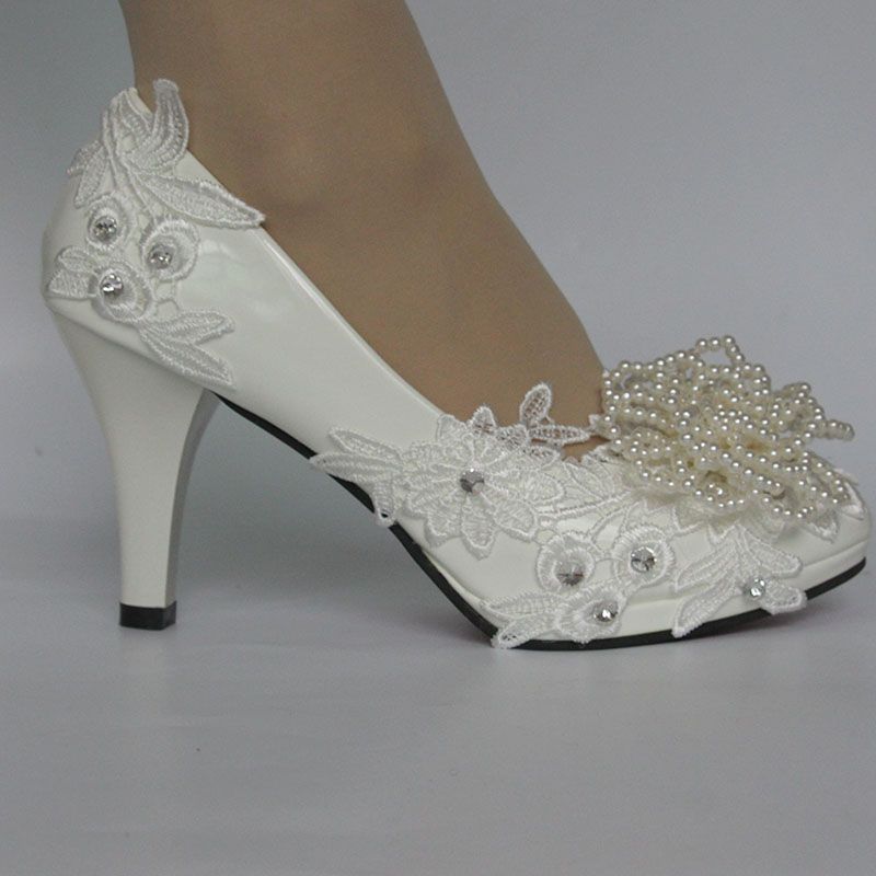 wedding lace heels