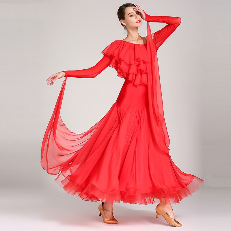 red ballroom dress