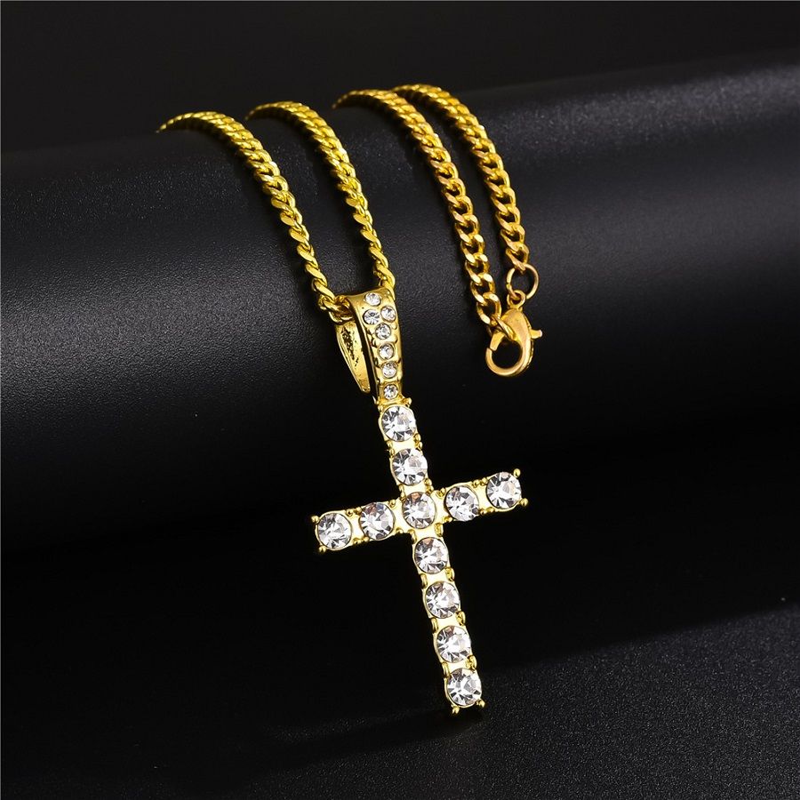Designer Men Cross Pendant Gold 