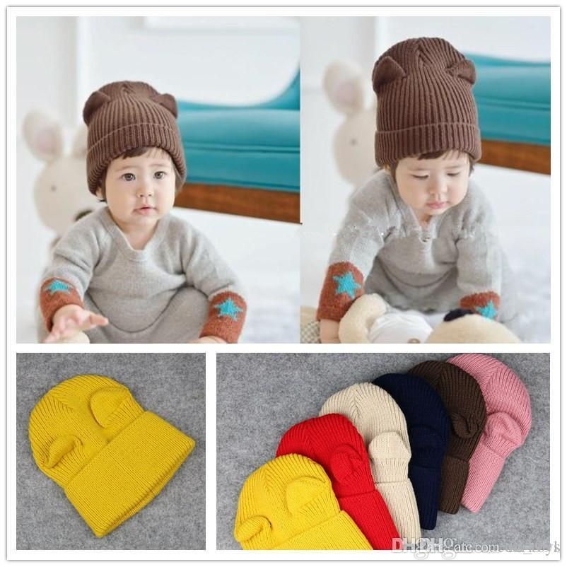 Satin Al Yeni Yunlu Cocuk Yaratici Tarzi Sapkalar Saf Renk Kelepceli Kap Bebek Sapka Croissant Tl14 42 Dhgate Comda