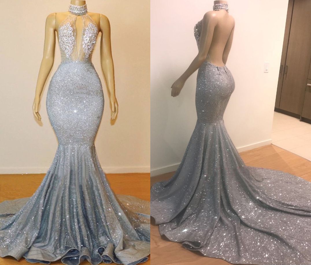 grey prom dresses mermaid
