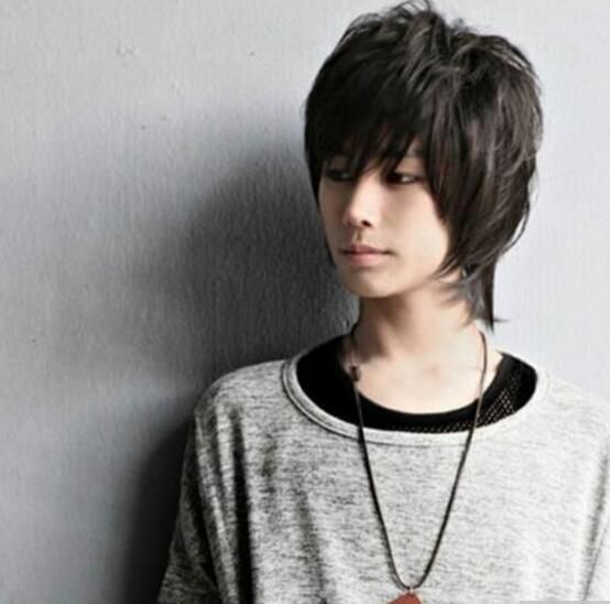 New Korean Fashion Short Men Natural Black Hair Cosplay Wigs Full