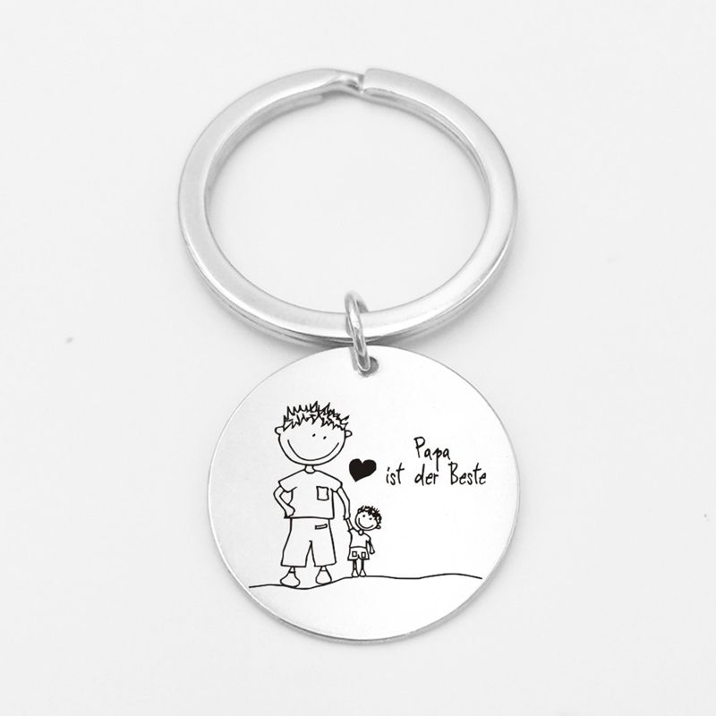 Hot Sale Letter MAMA IST DIE BESTE Cartoon Drawing Family Round Keychain Key Rings For Mom Dad Jewelry Gift Hot Sale Letter MAMA IST DIE BESTE Cartoon Drawing Family Round Keychain Key Rings For Mom Dad Jewelry Gift